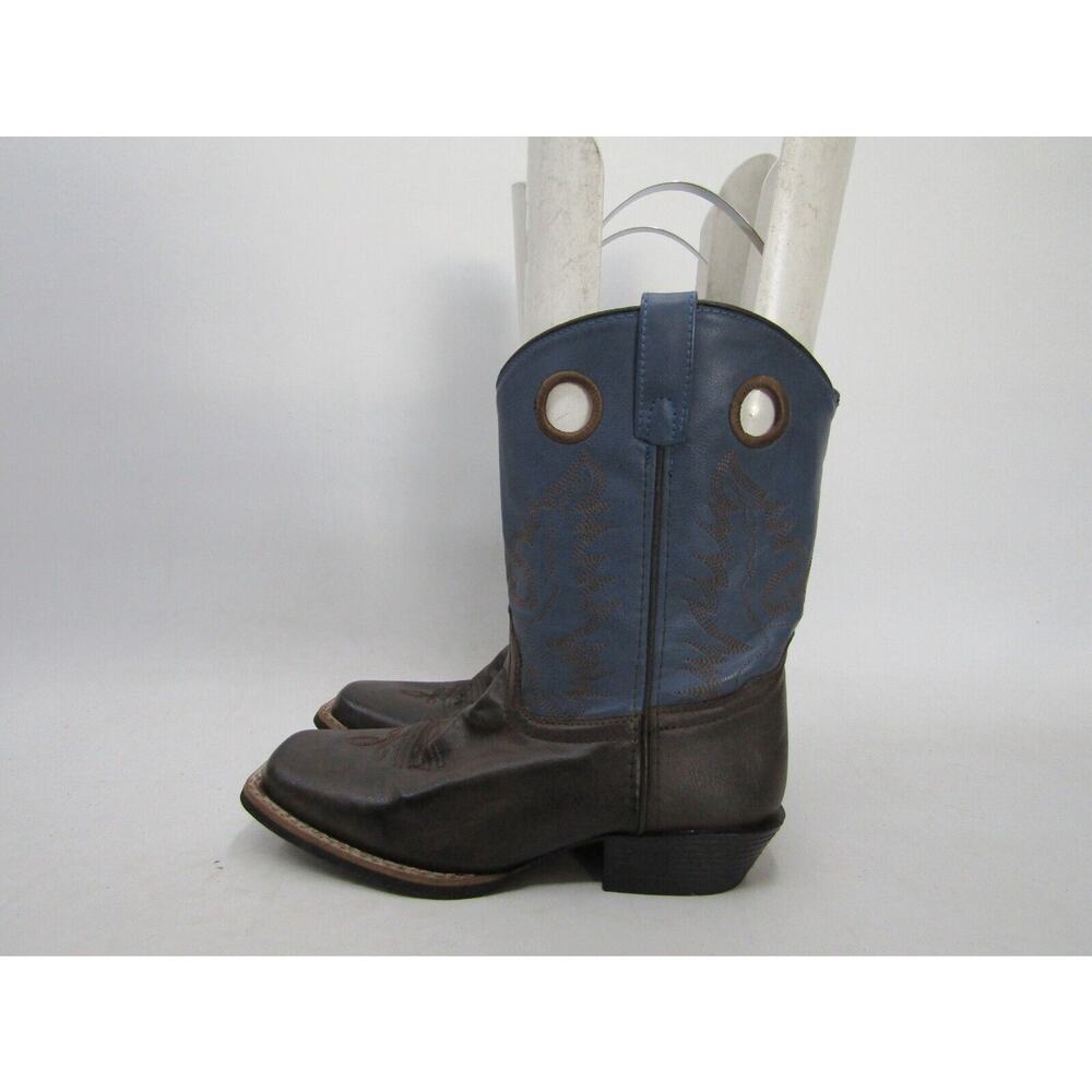 Austin Youth Size 5 D Blue Brown Buckaroo Cowboy Western Boots